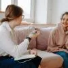 Cancer patient receives counselling from therapist